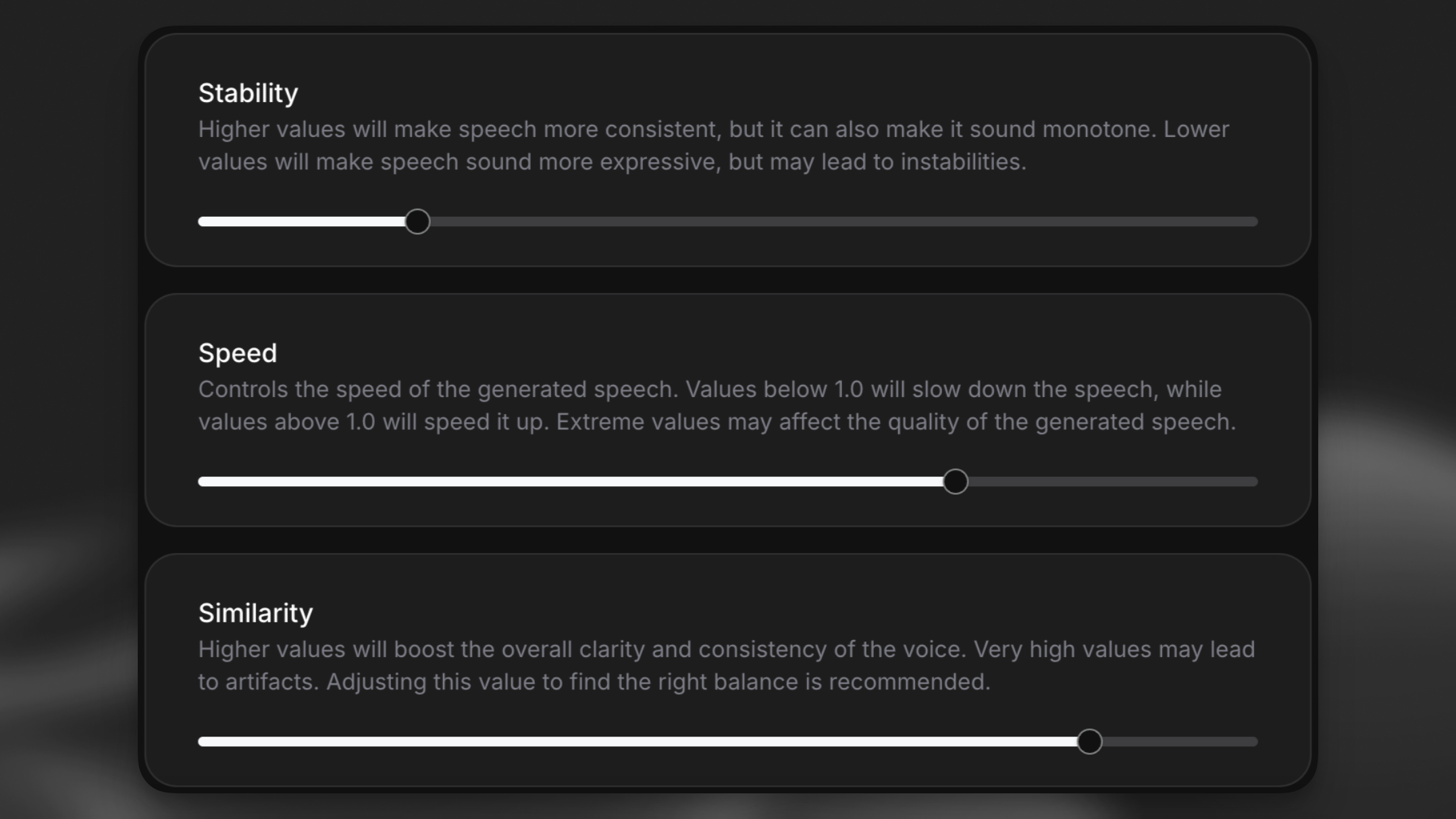 Voice settings