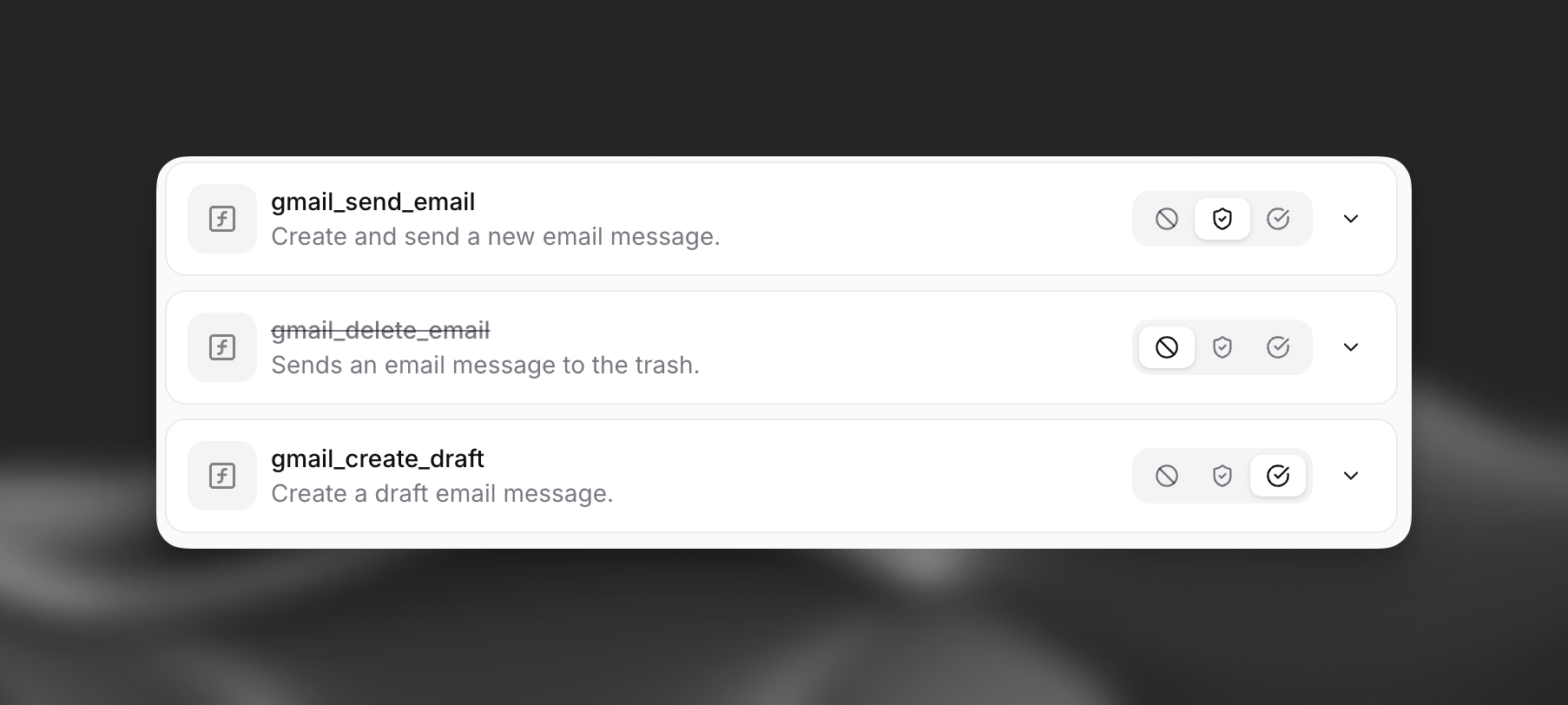 Ustawienia szczegółowego zatwierdzania narzędzi