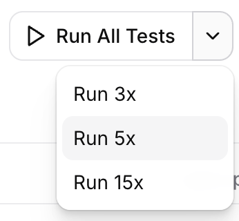 Split-run control on a test letting you pick how many times to execute it