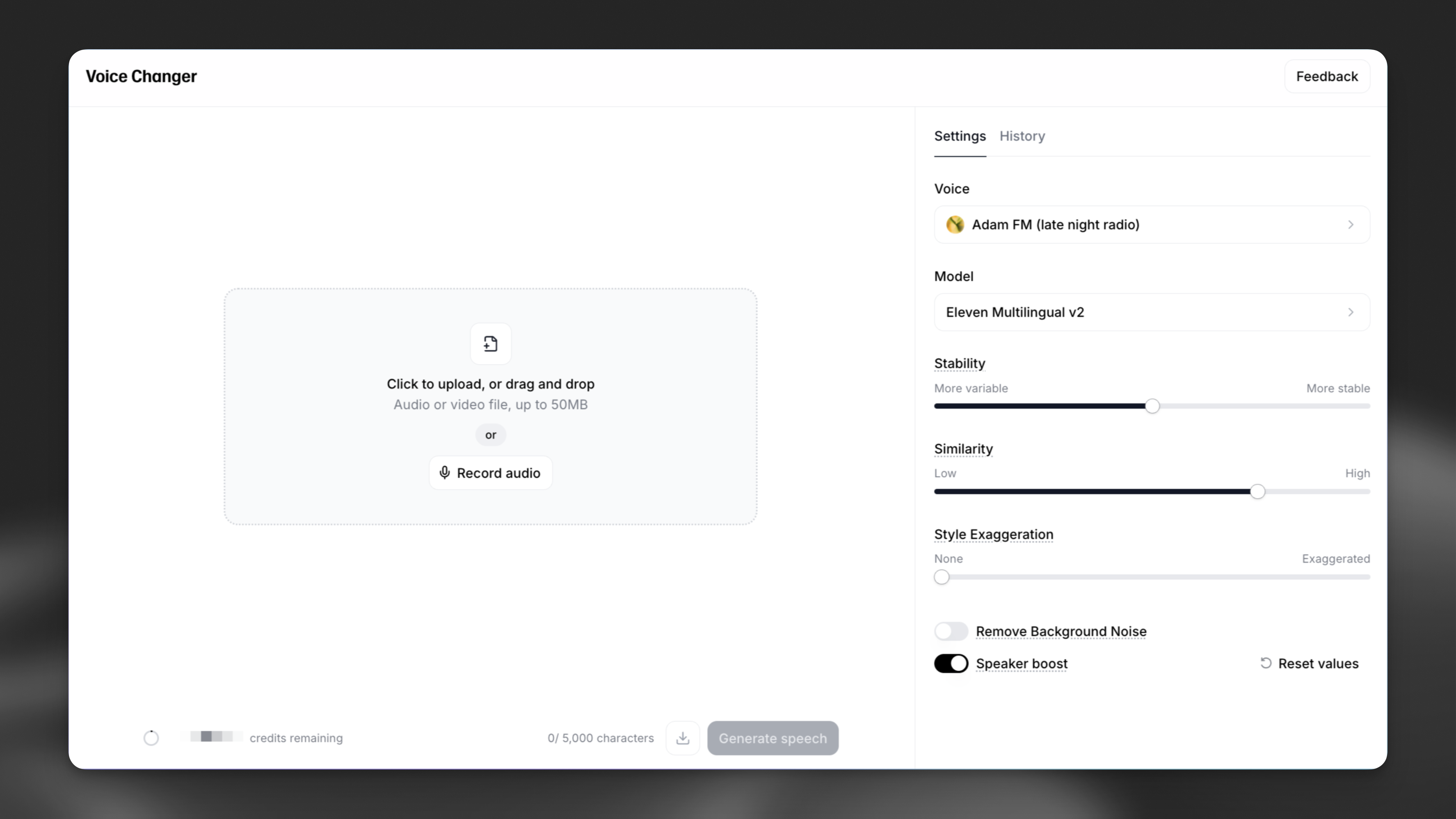 Voice changer demo