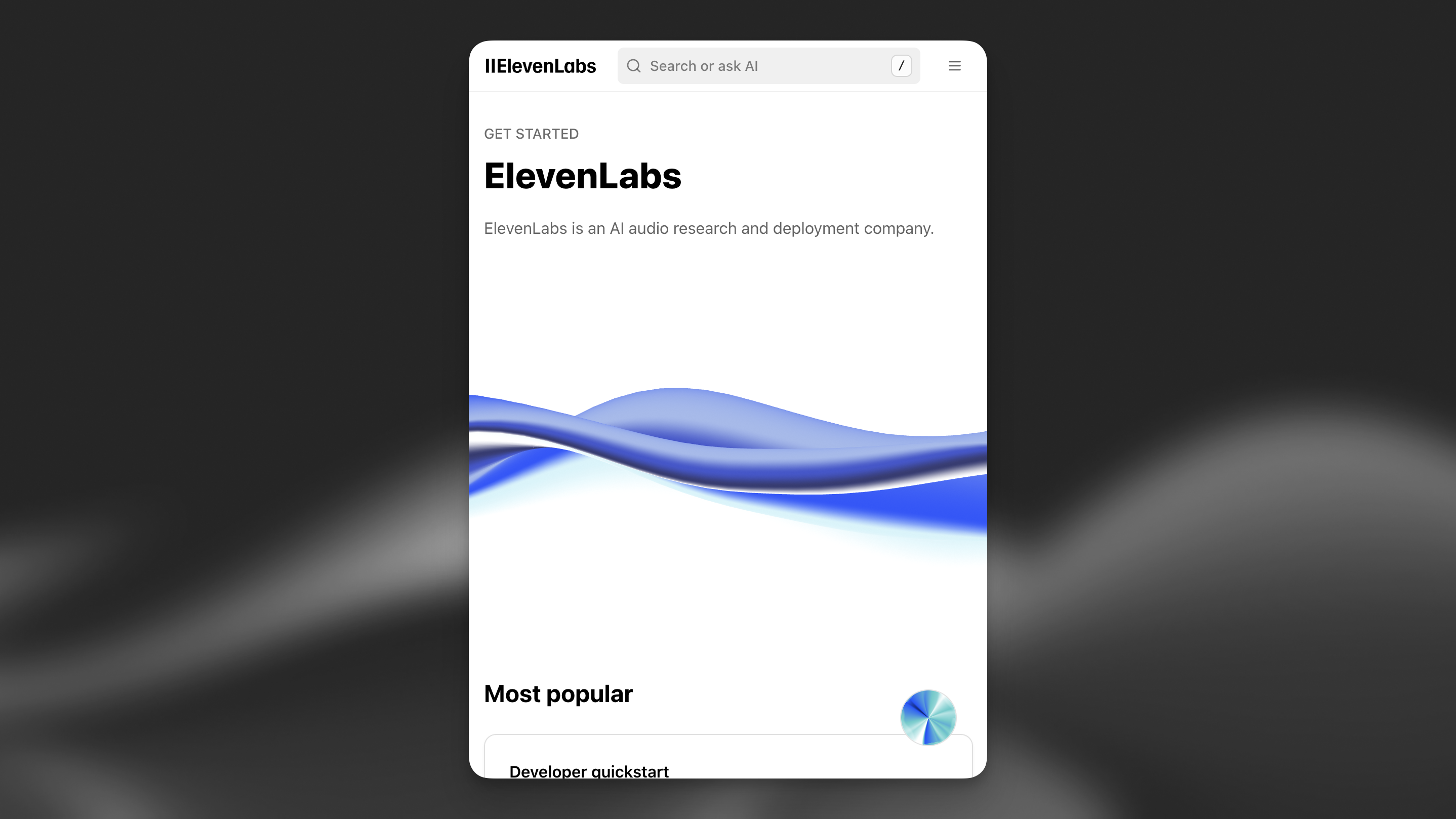 ElevenLabs-Dokumentationsagent Alexis auf
Mobilgeräten