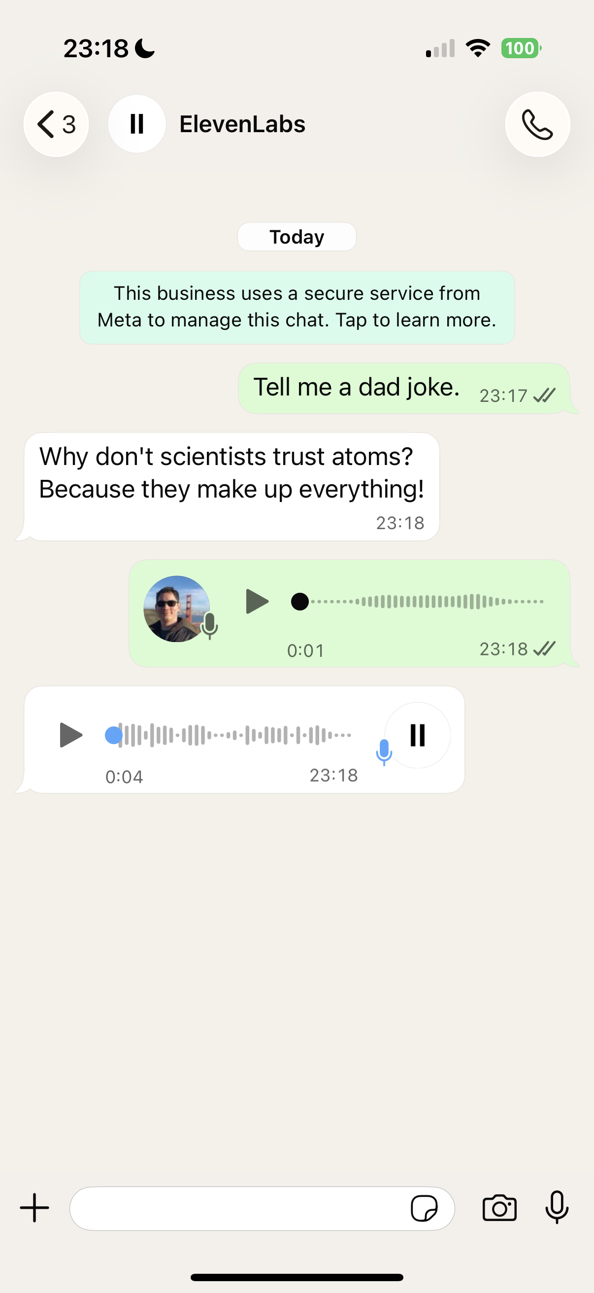WhatsApp-Audiounterhaltung