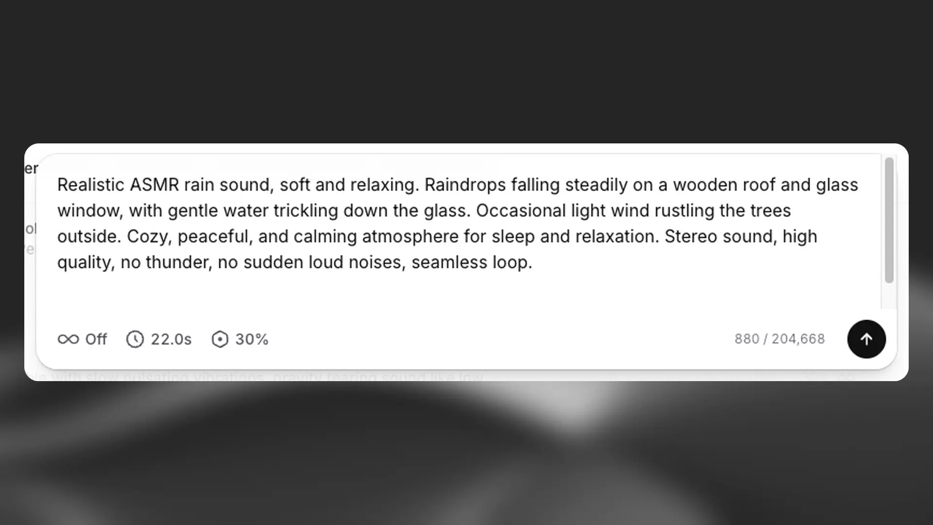 Paramètres des effets
sonores