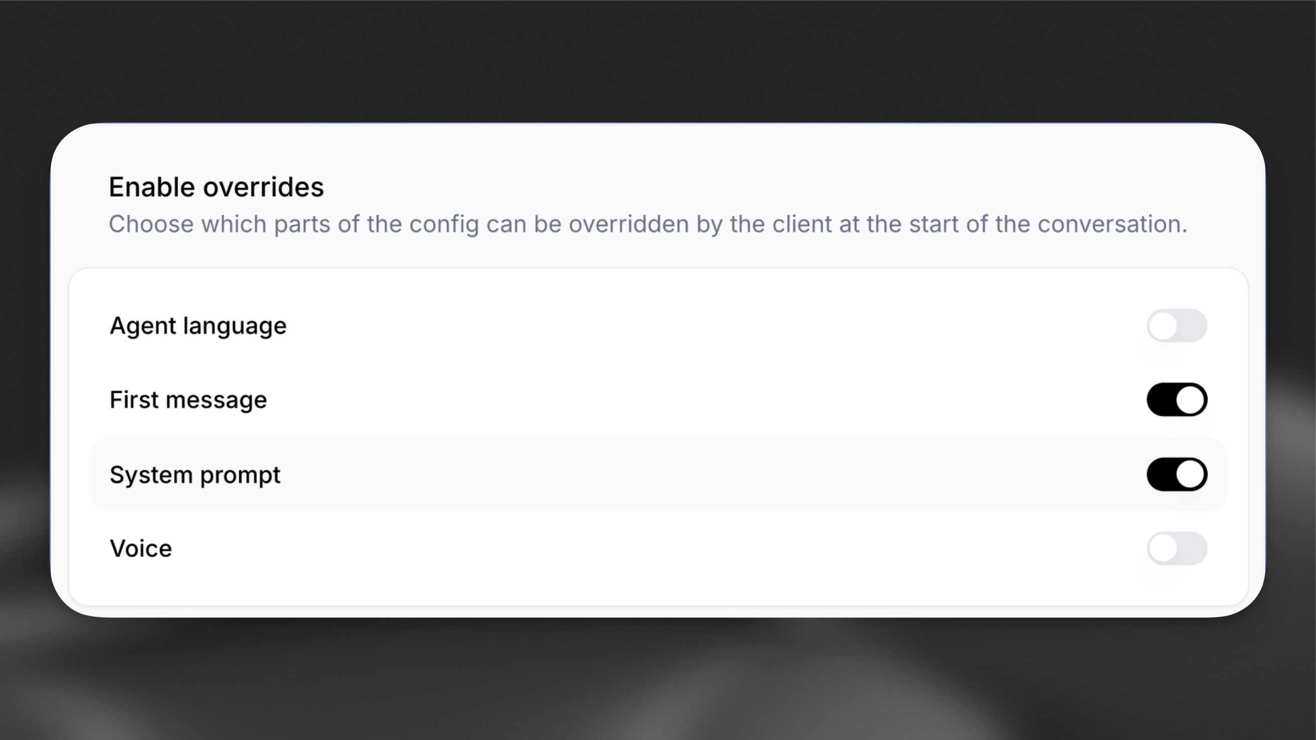 Enable overrides