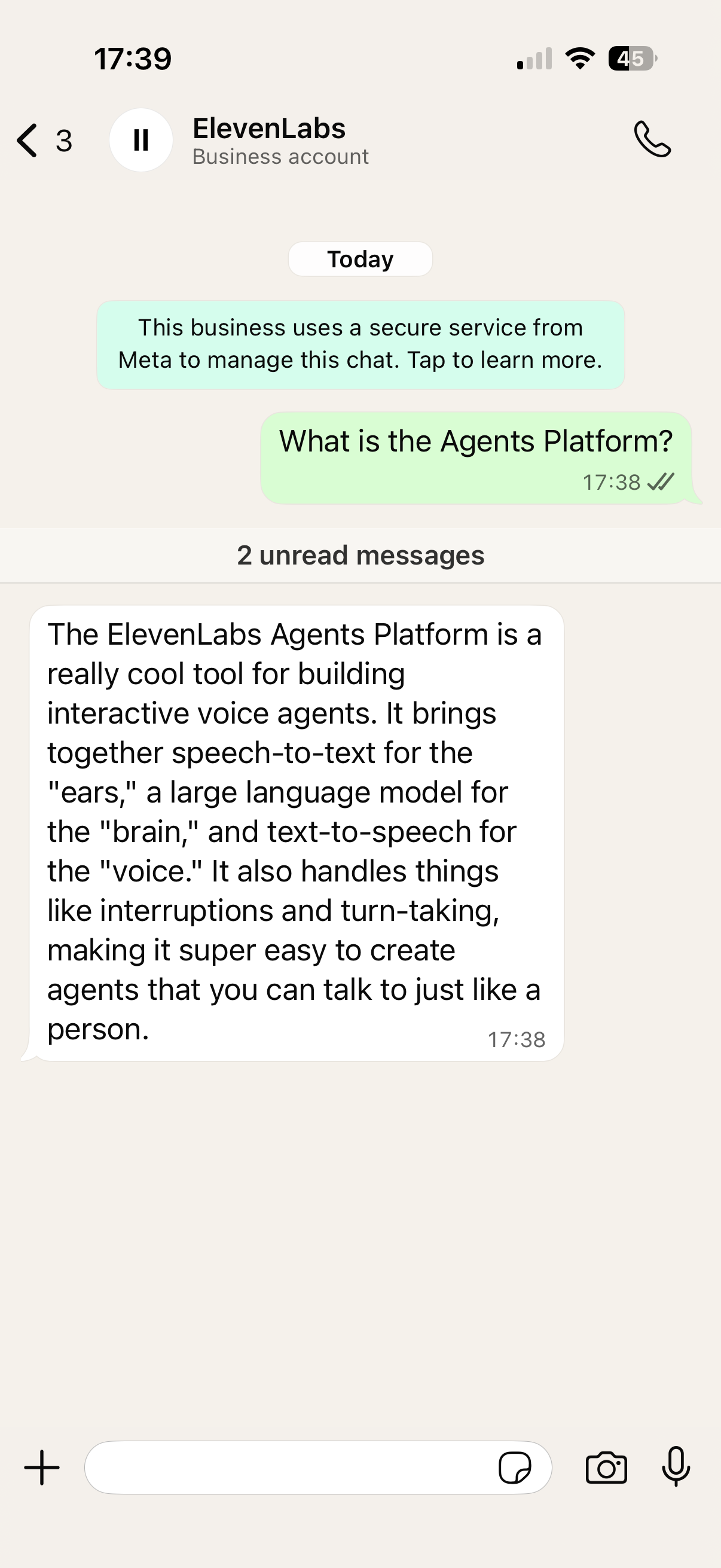 WhatsApp-Textunterhaltung