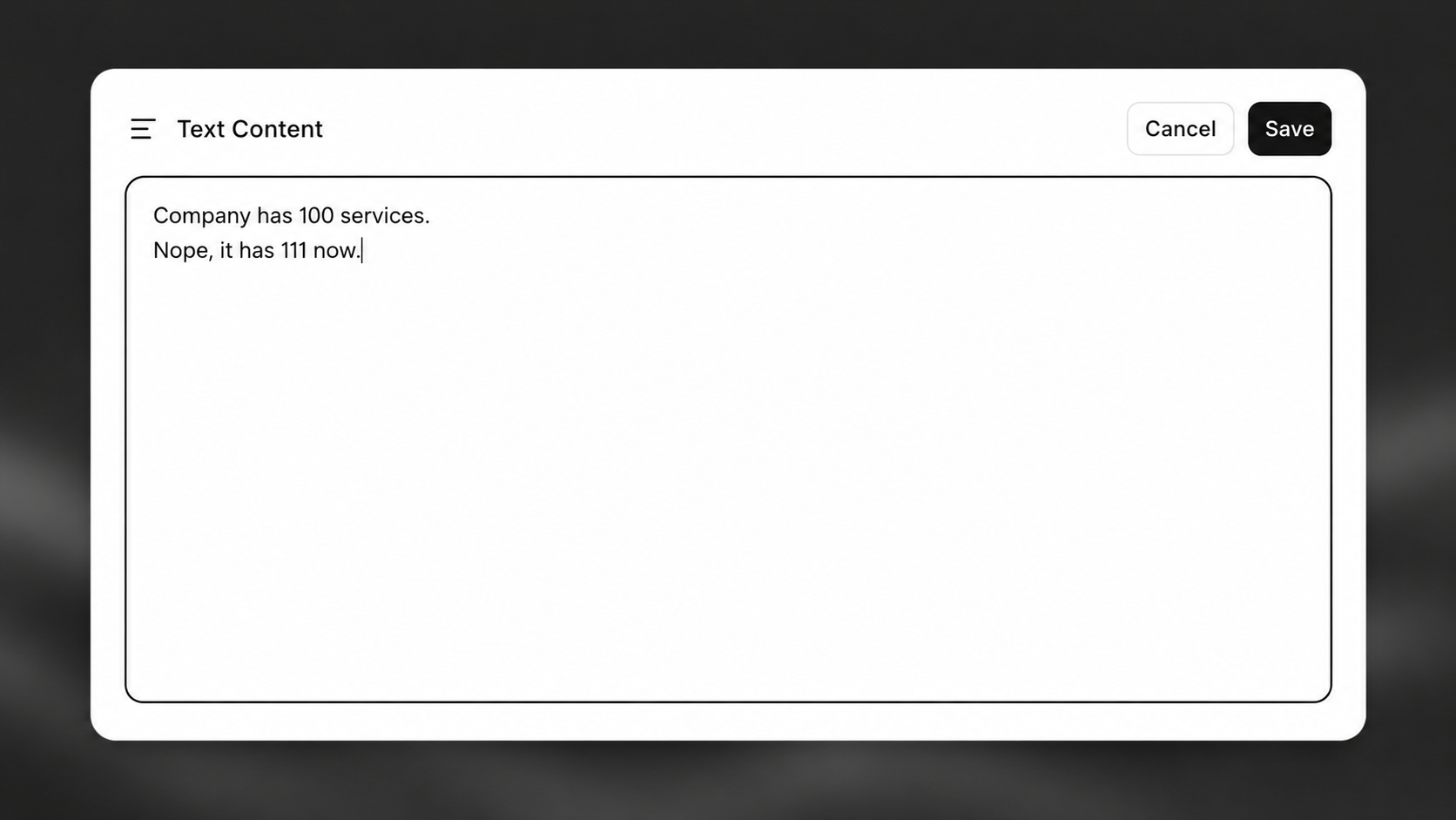 Editing a document's content inline in the knowledge
base
