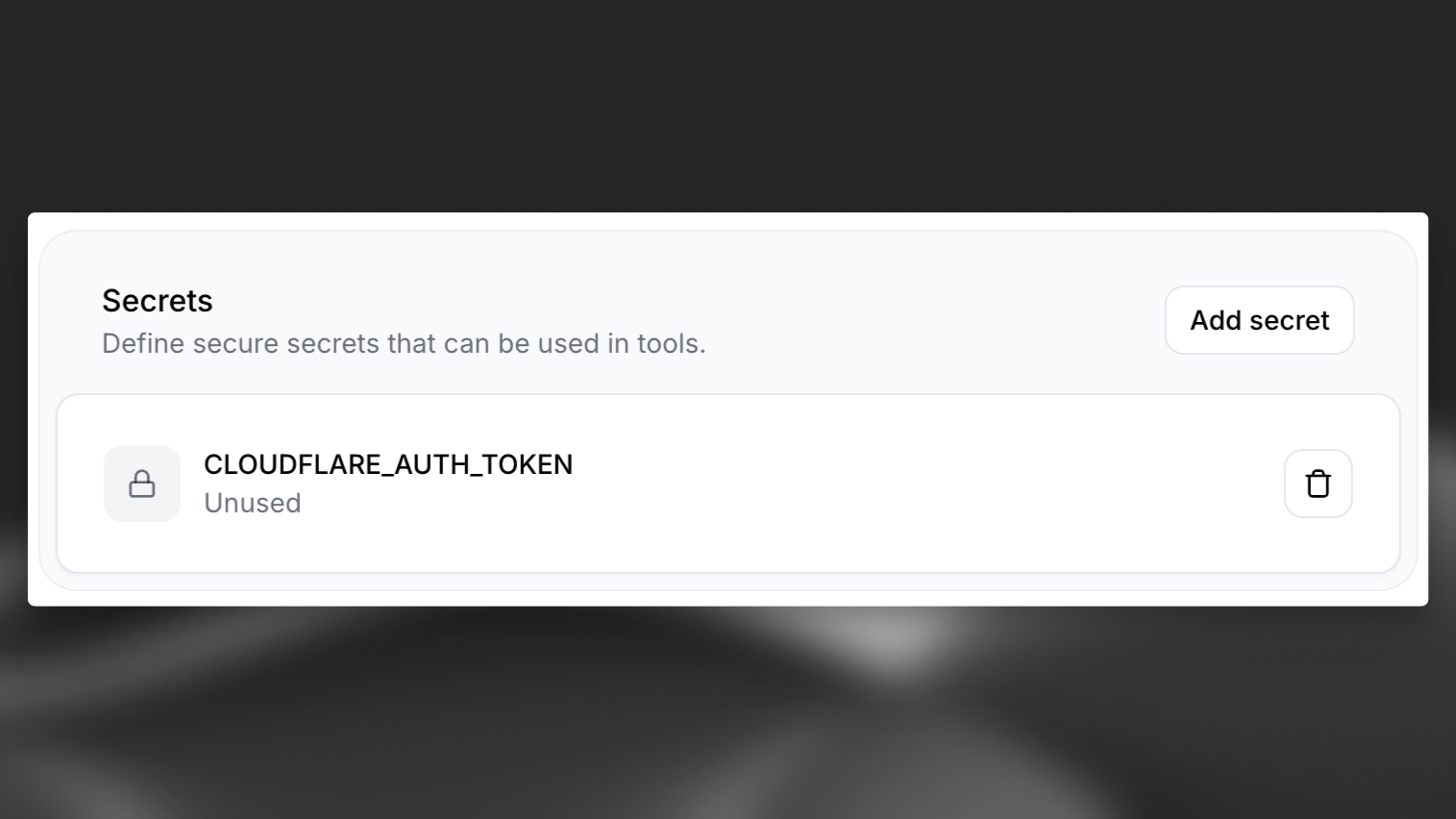 Add Secret