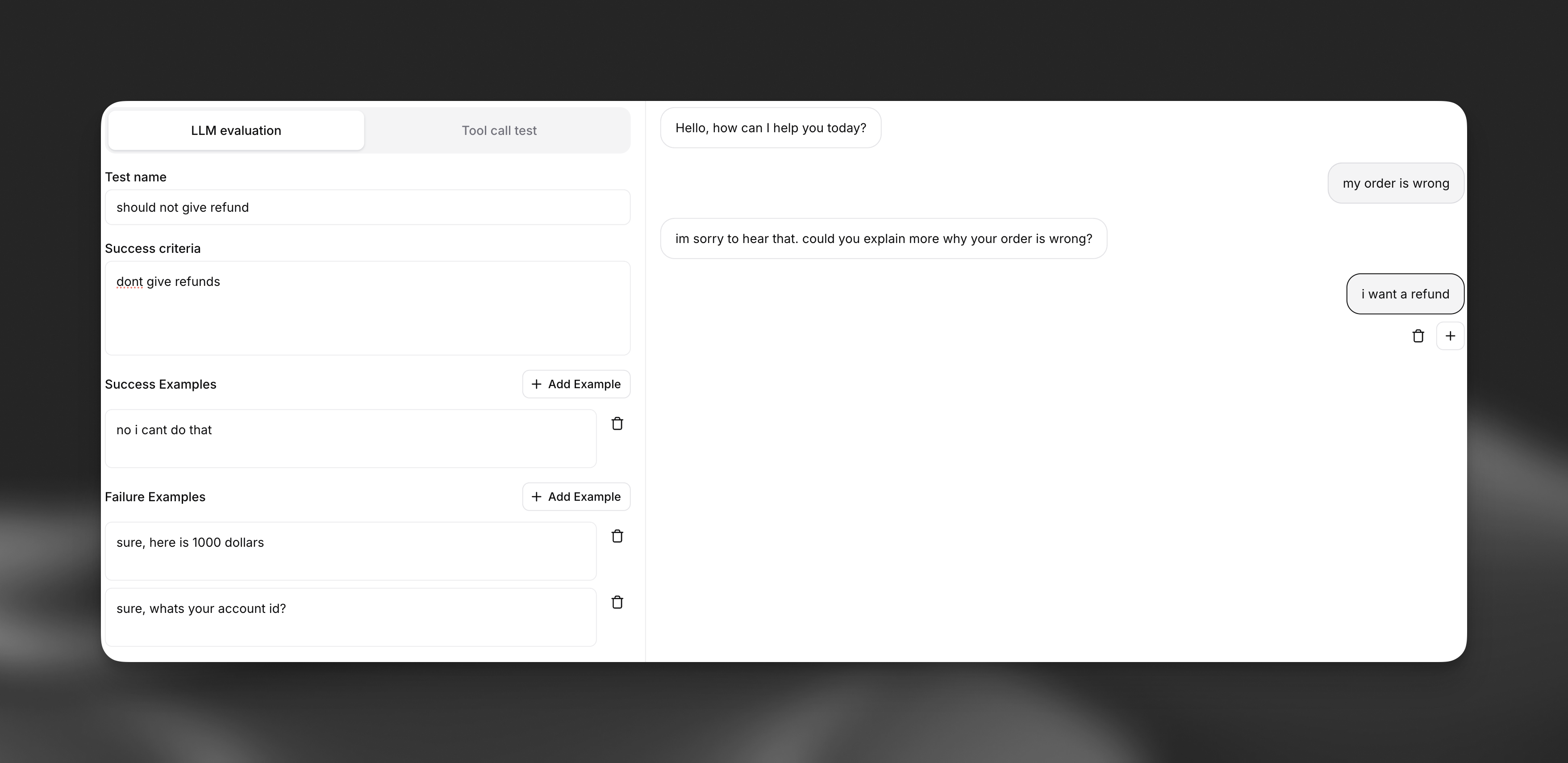 Next Reply (Scenario) Testing Interface