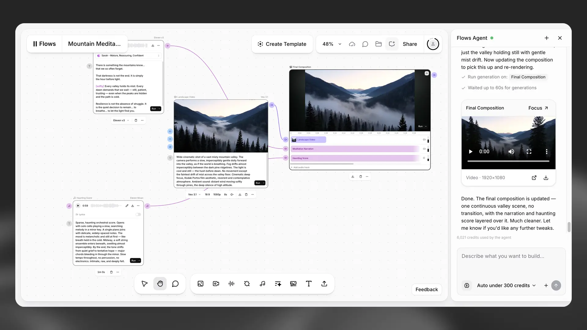 Completed flow with agent
conversation