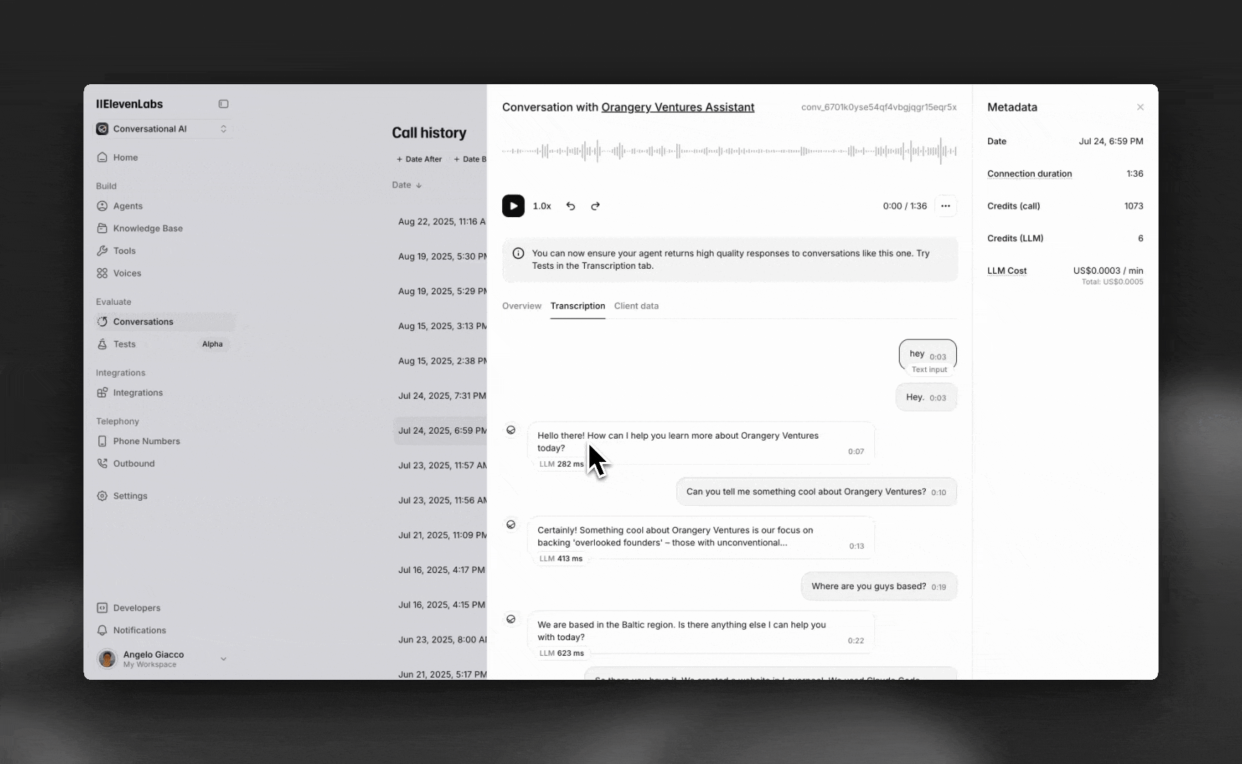 Como criar um teste a partir de uma conversa