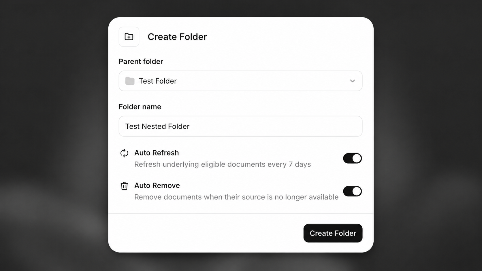 Creating a folder and moving documents into
it