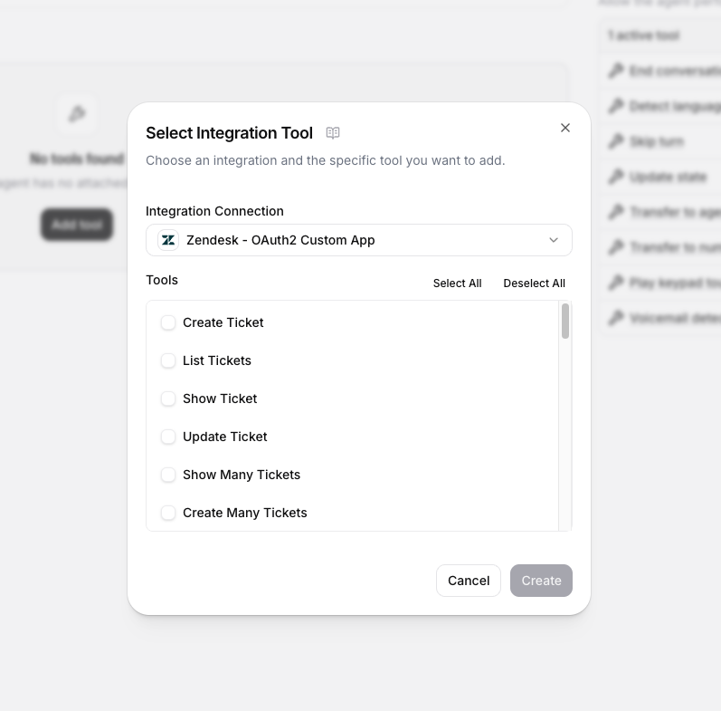 Select Zendesk tools