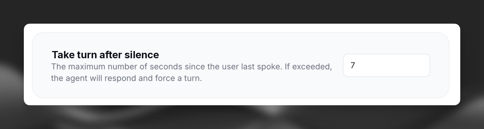 Take turn after silence setting
