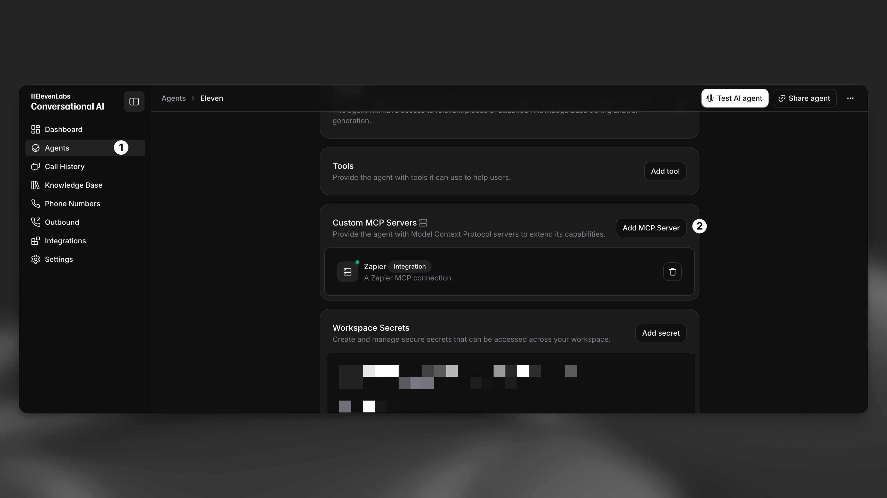 MCP-Server zu einem Agent hinzufügen