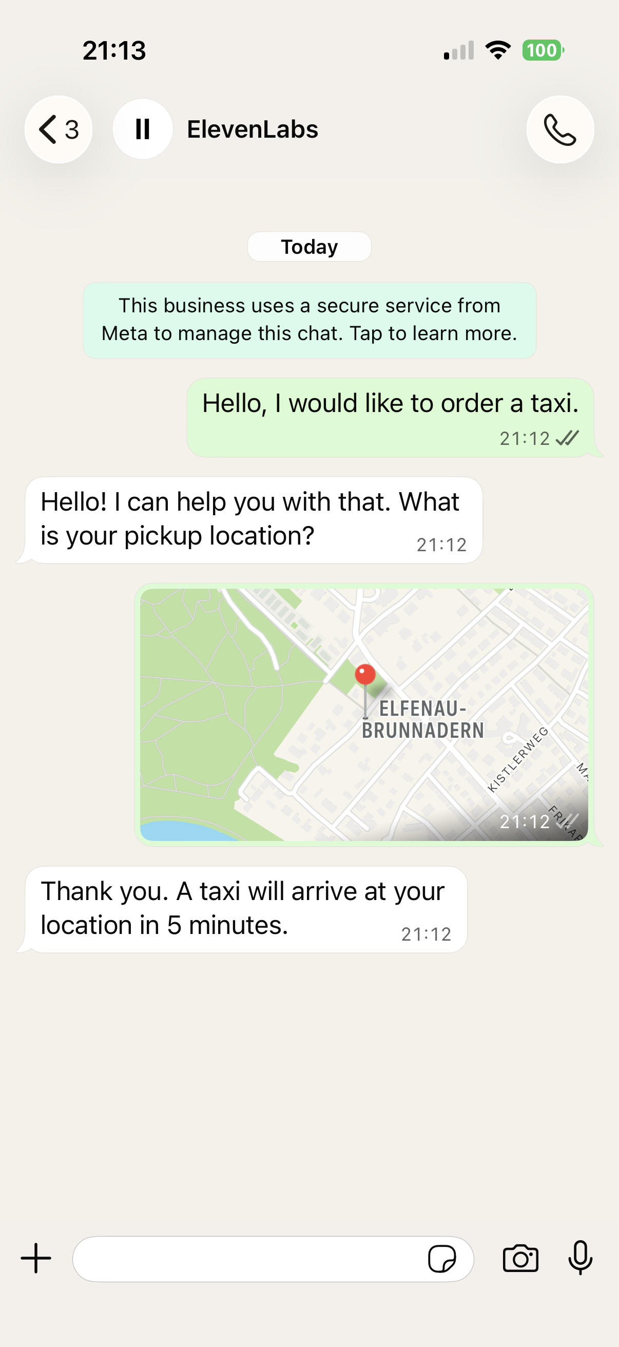 WhatsApp位置情報会話