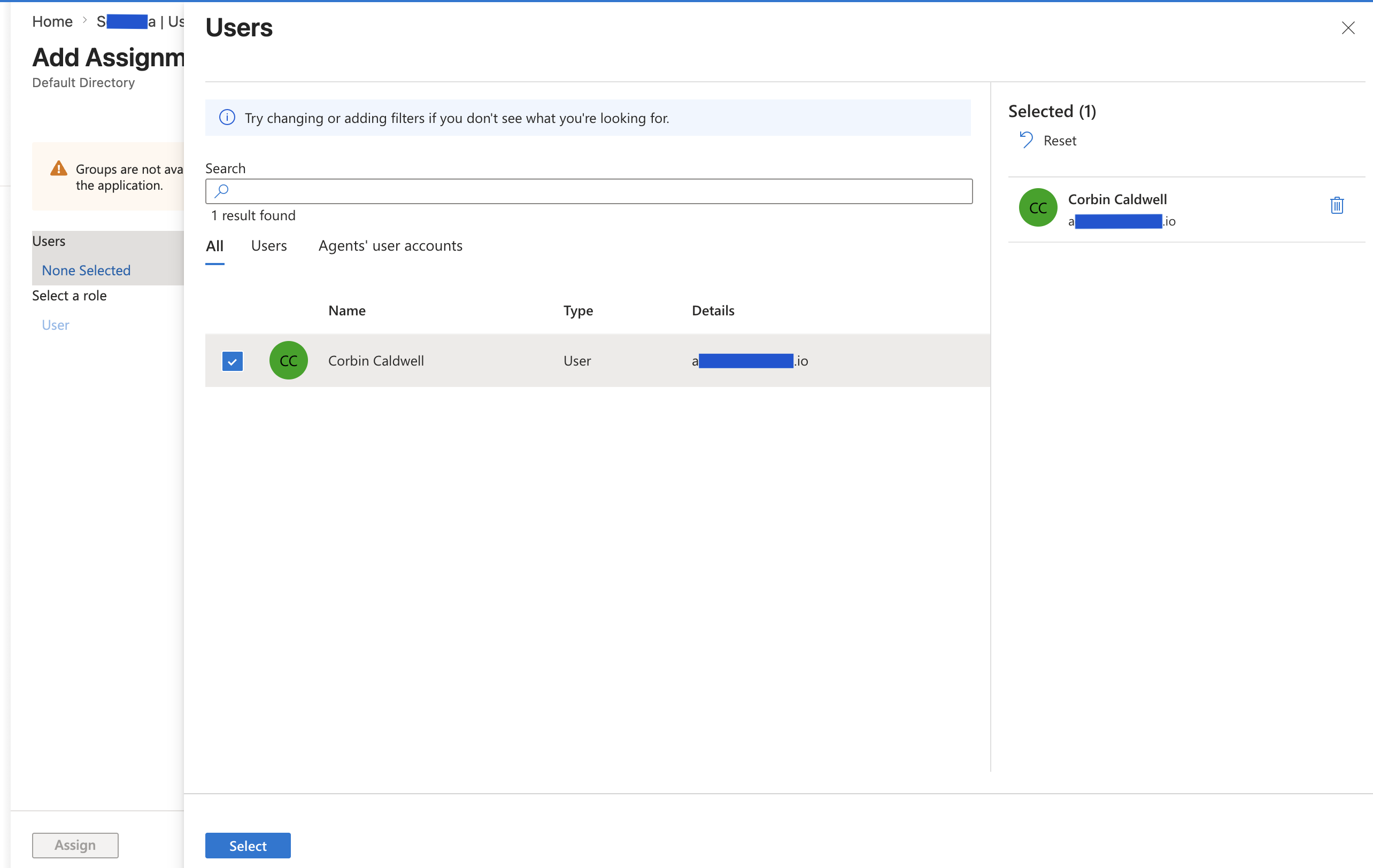 Microsoft Entra Add Assignment users list