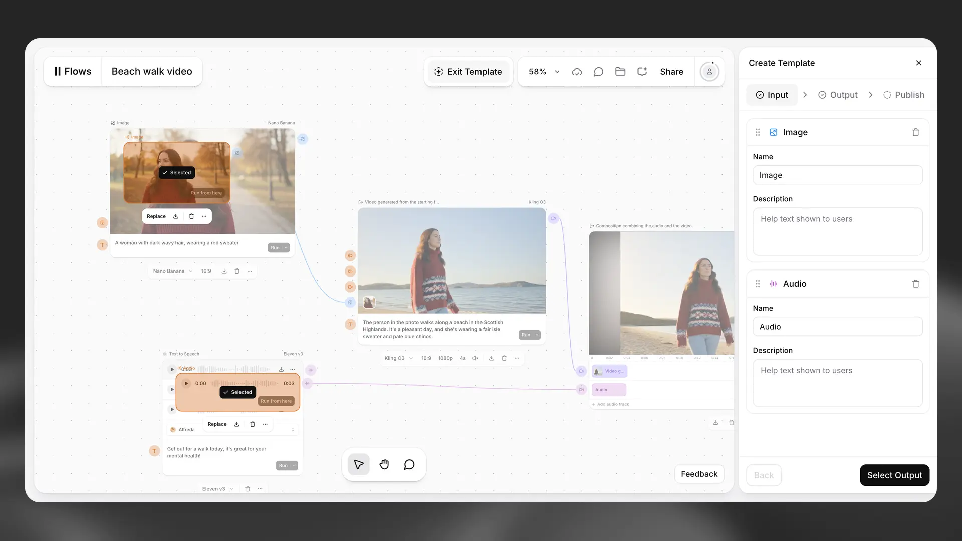 Creating a template from a flow