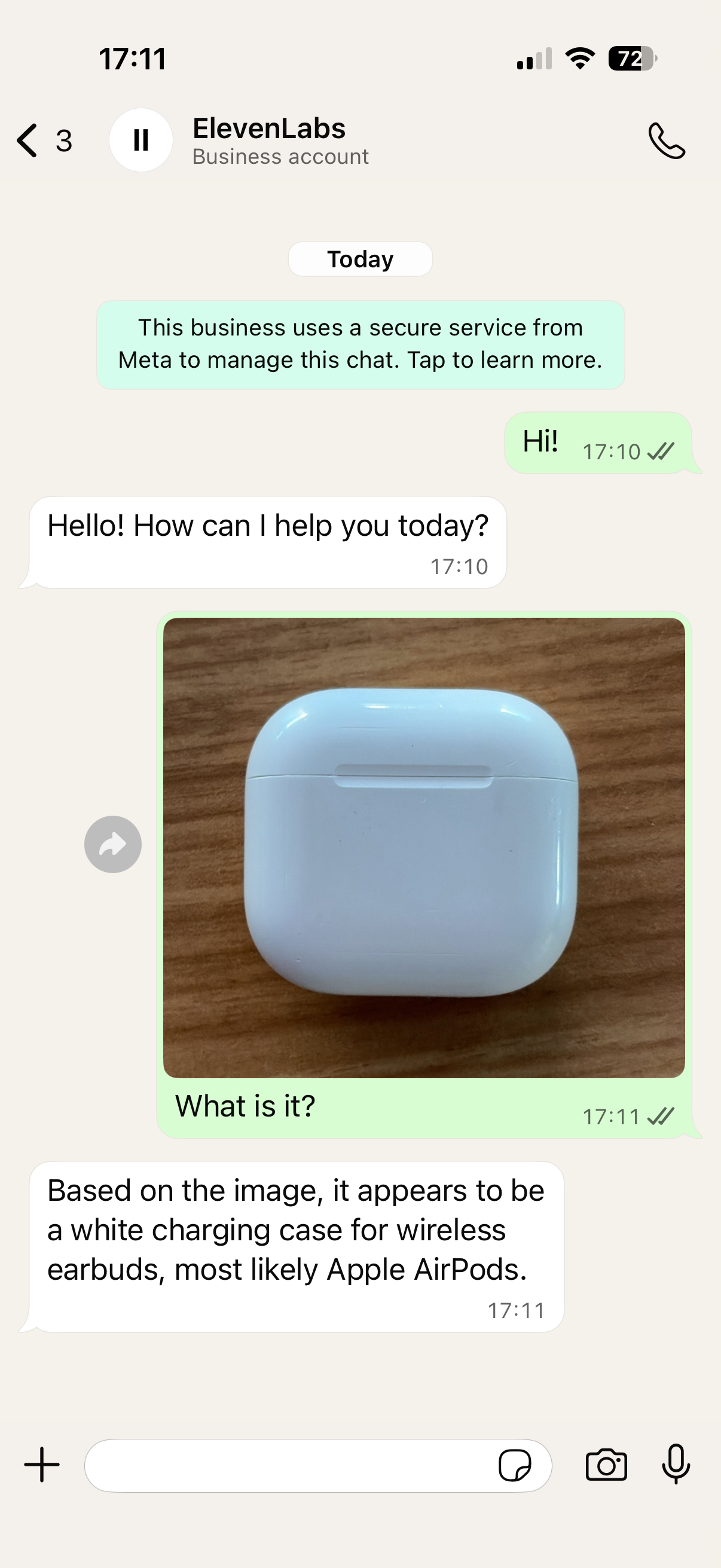 WhatsApp image conversation