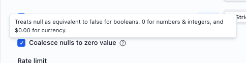 Null coalescing option for evaluation field comparisons