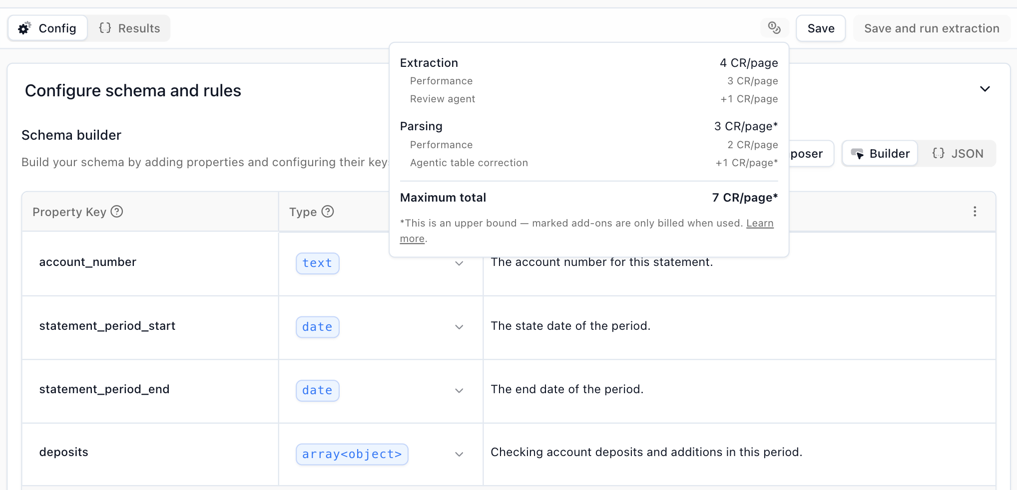 Config Builder Cost Preview