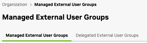 Selecting managed or delegated External Groups.