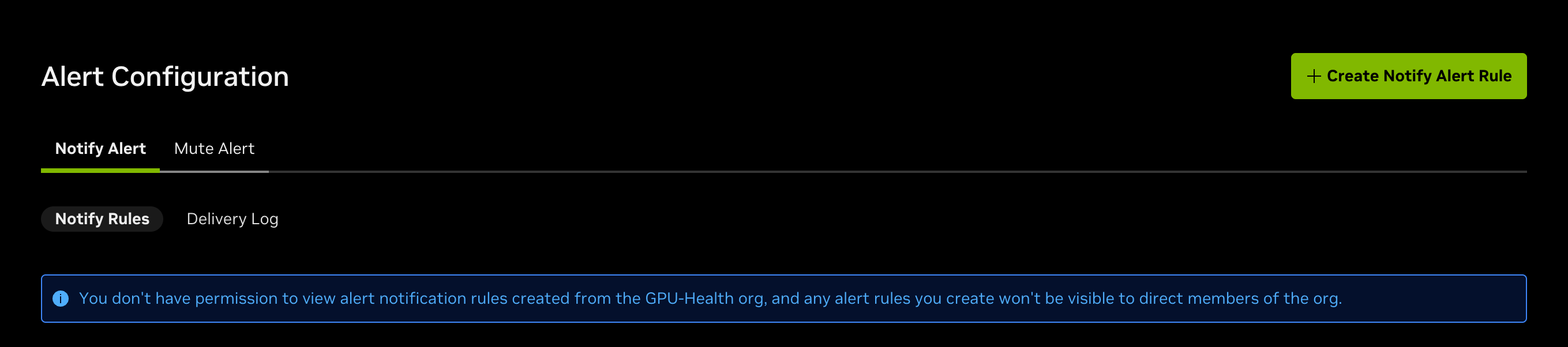 Notification of separate 'Notify' rules for external groups.