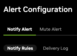 Alert Configuration page header.