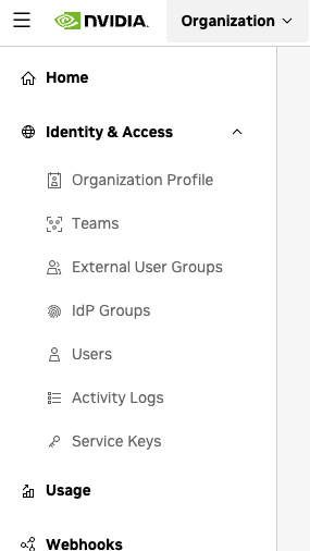 Navigation to NGC External Groups.