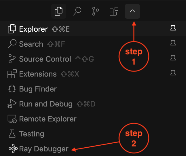Étape 1 de l'Extension du Débogueur Ray