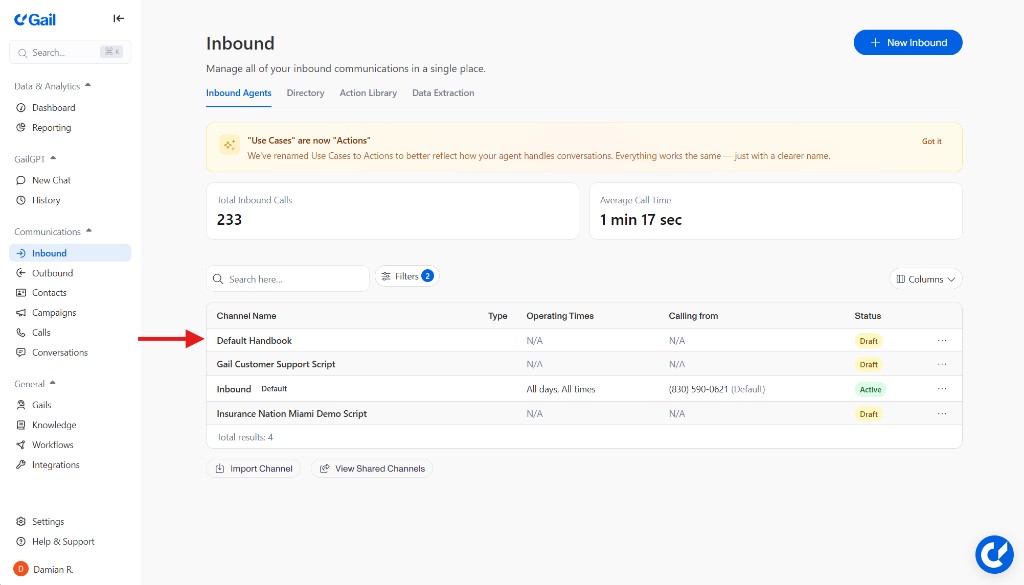 Inbound Agents List