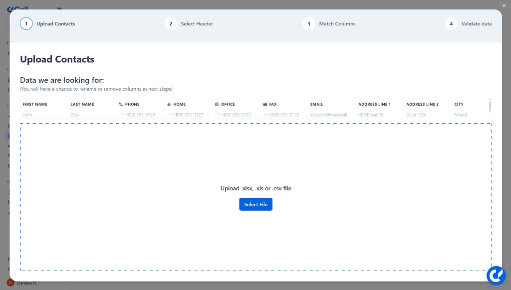 Upload Contacts CSV