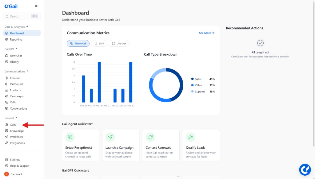 Gails Dashboard
