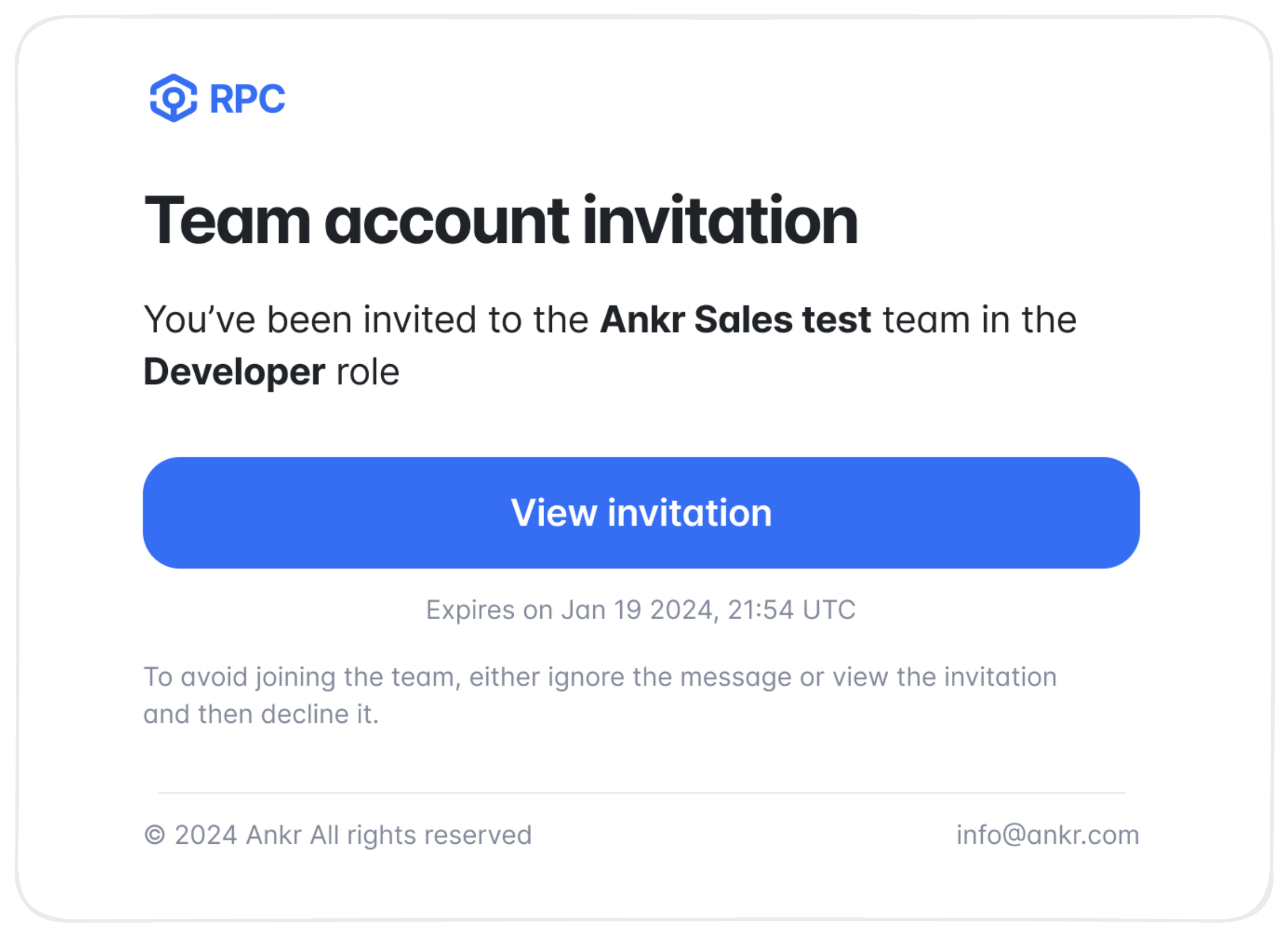 View invitation