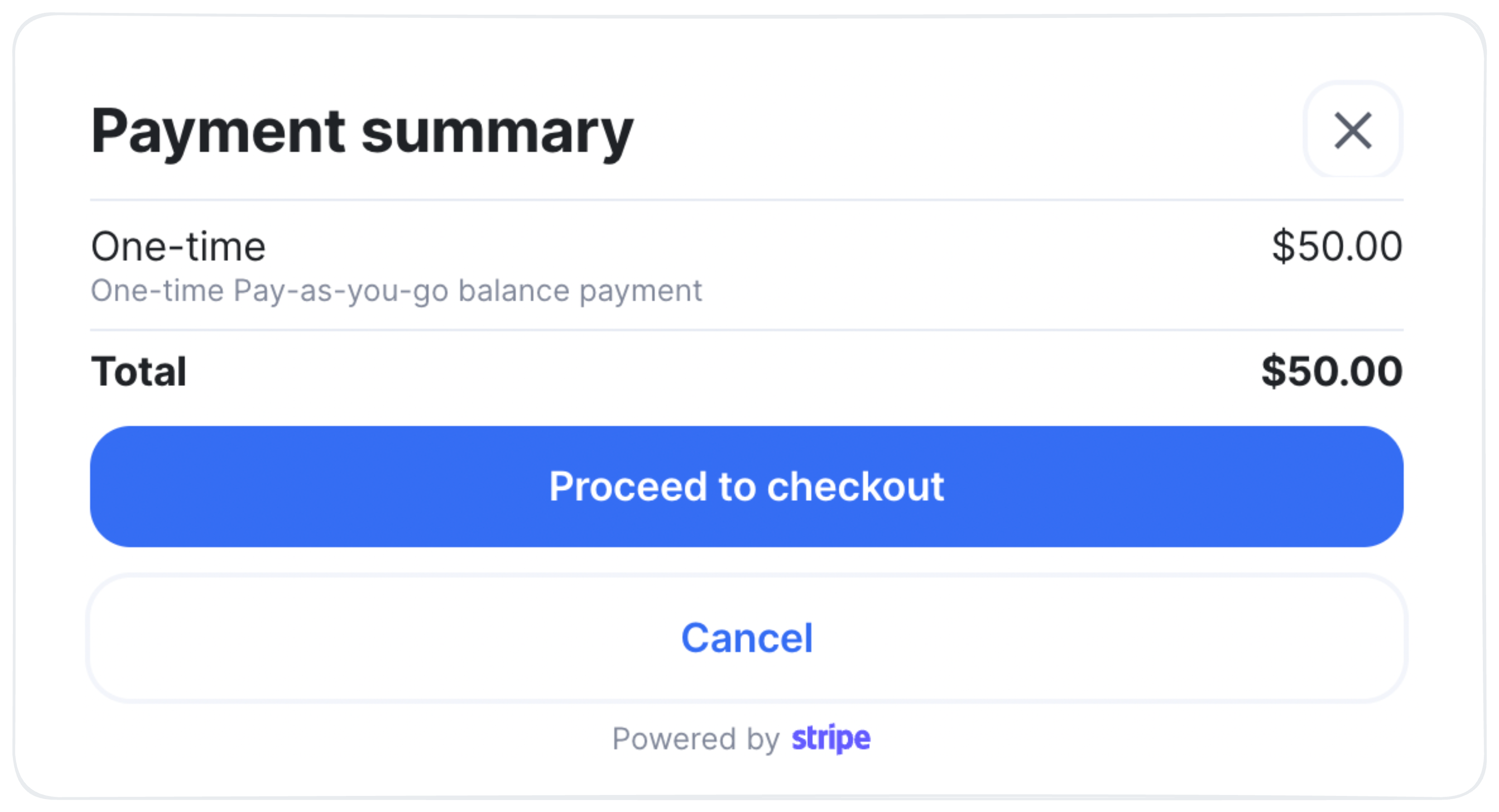 Payment summary