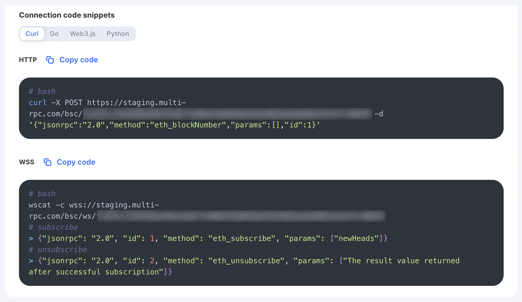 Copy snippets