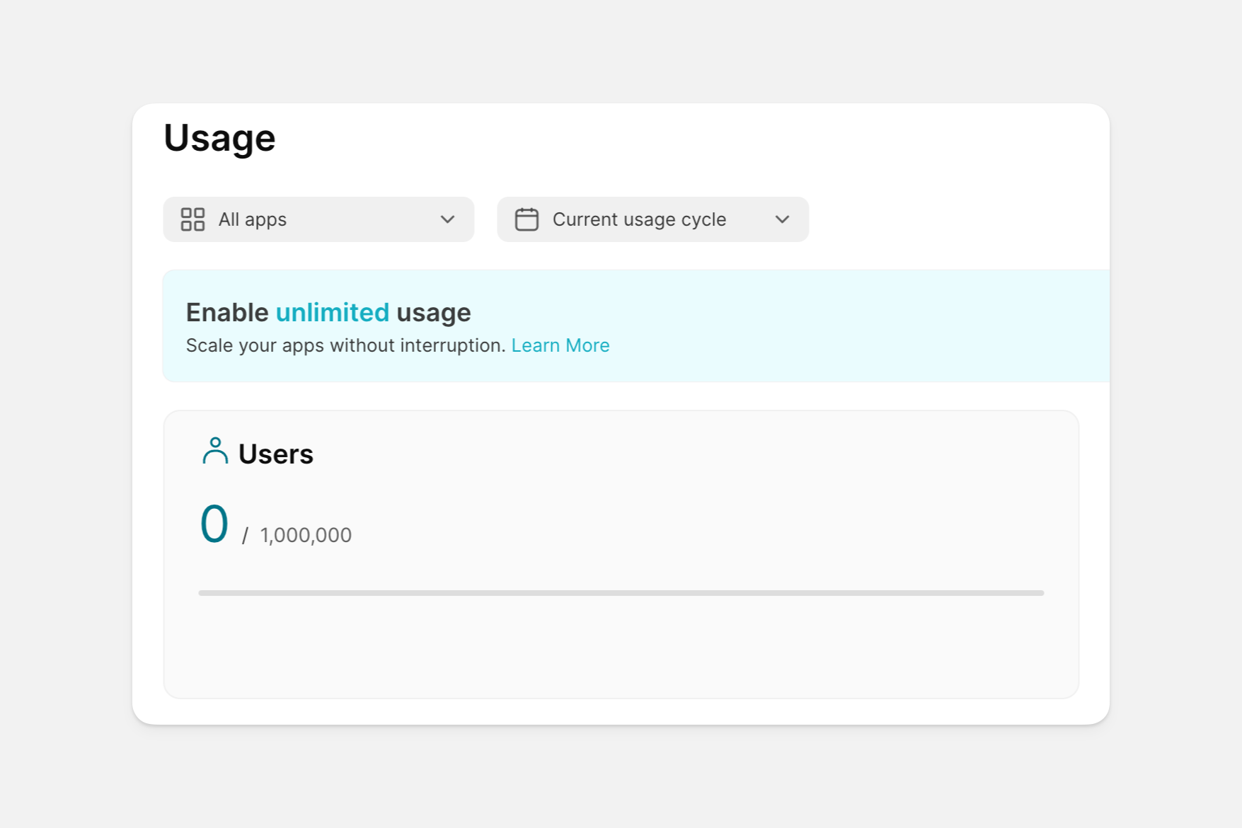Team's user quotes and usage.
