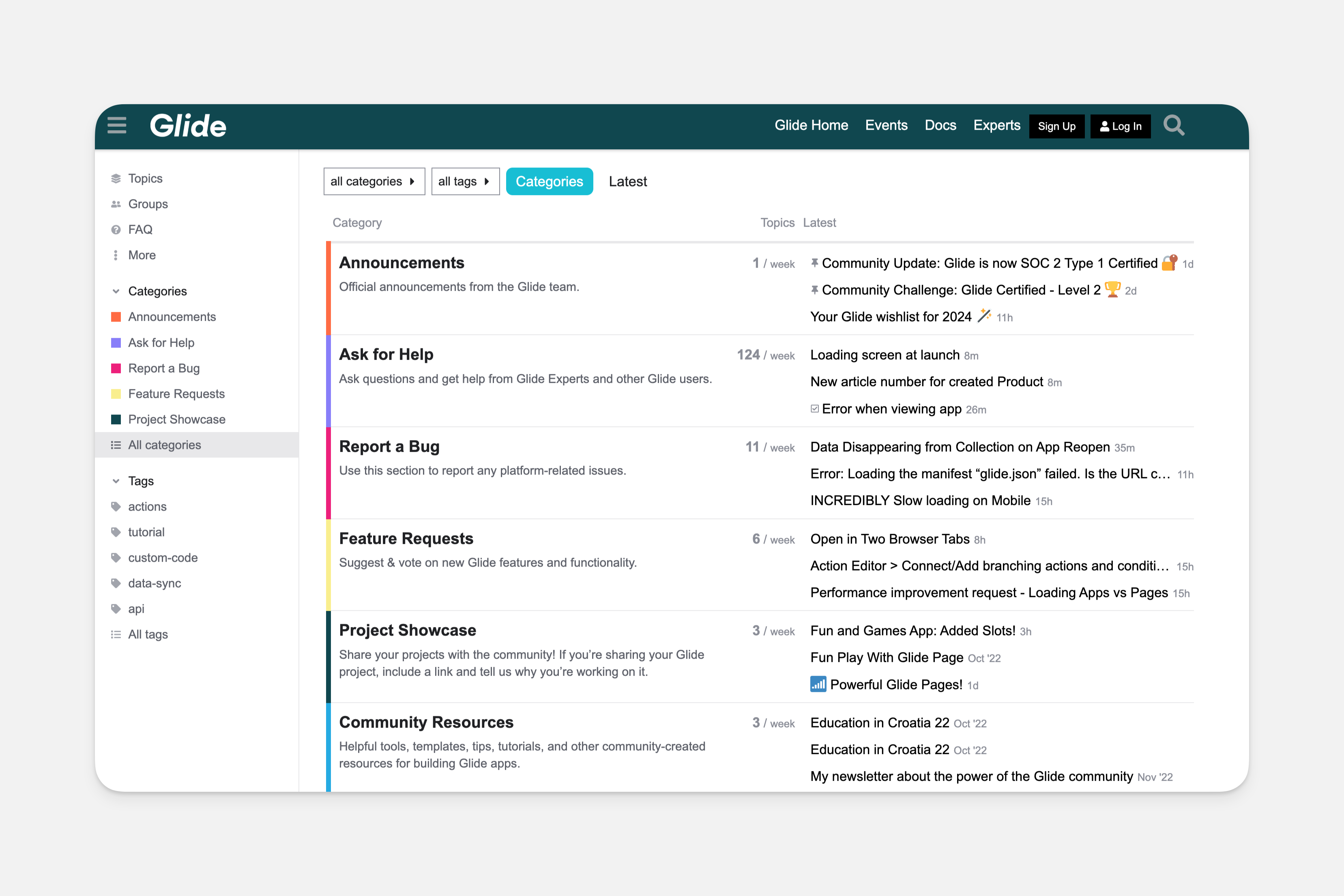 Glide Community page