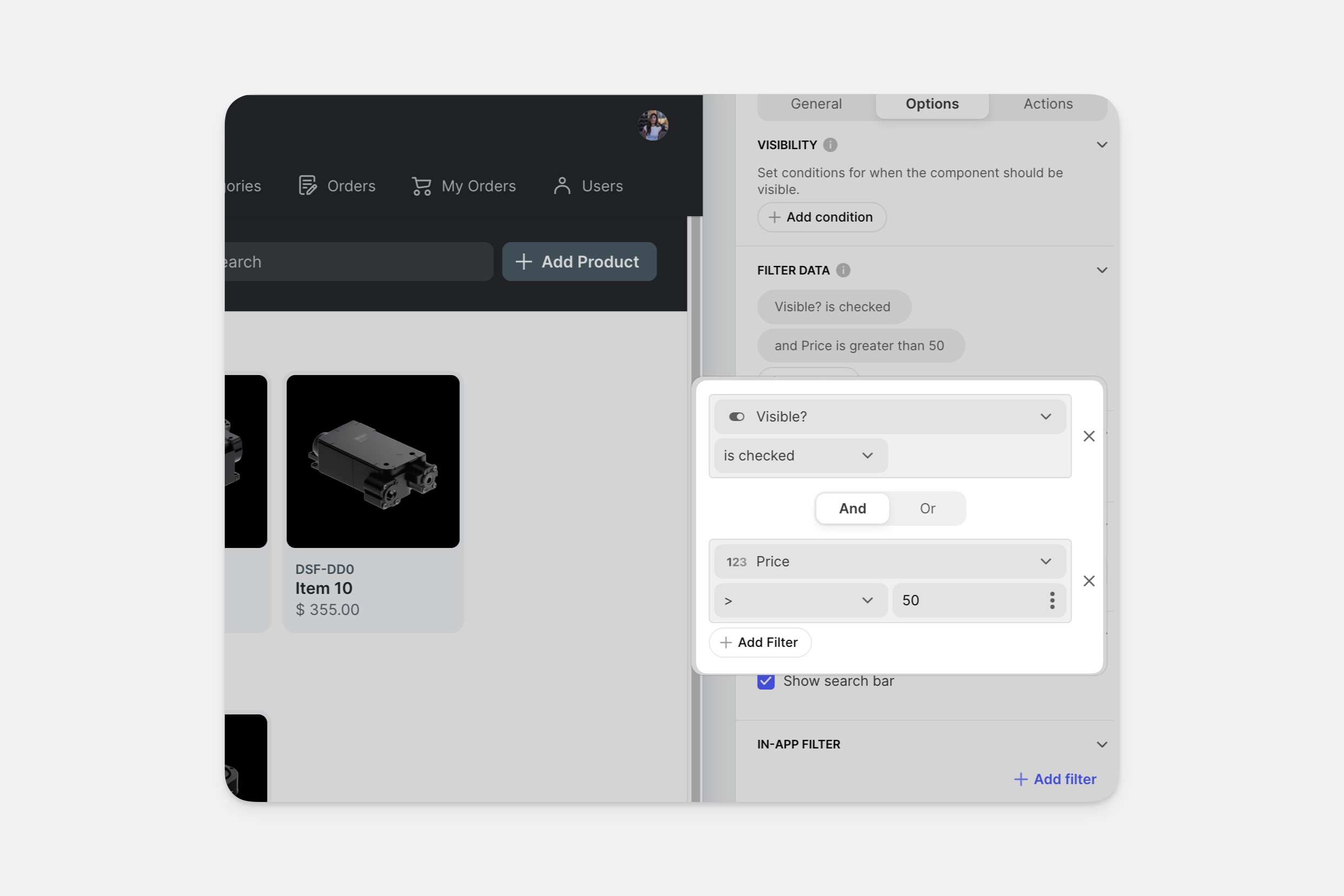 Adding multiple filters.