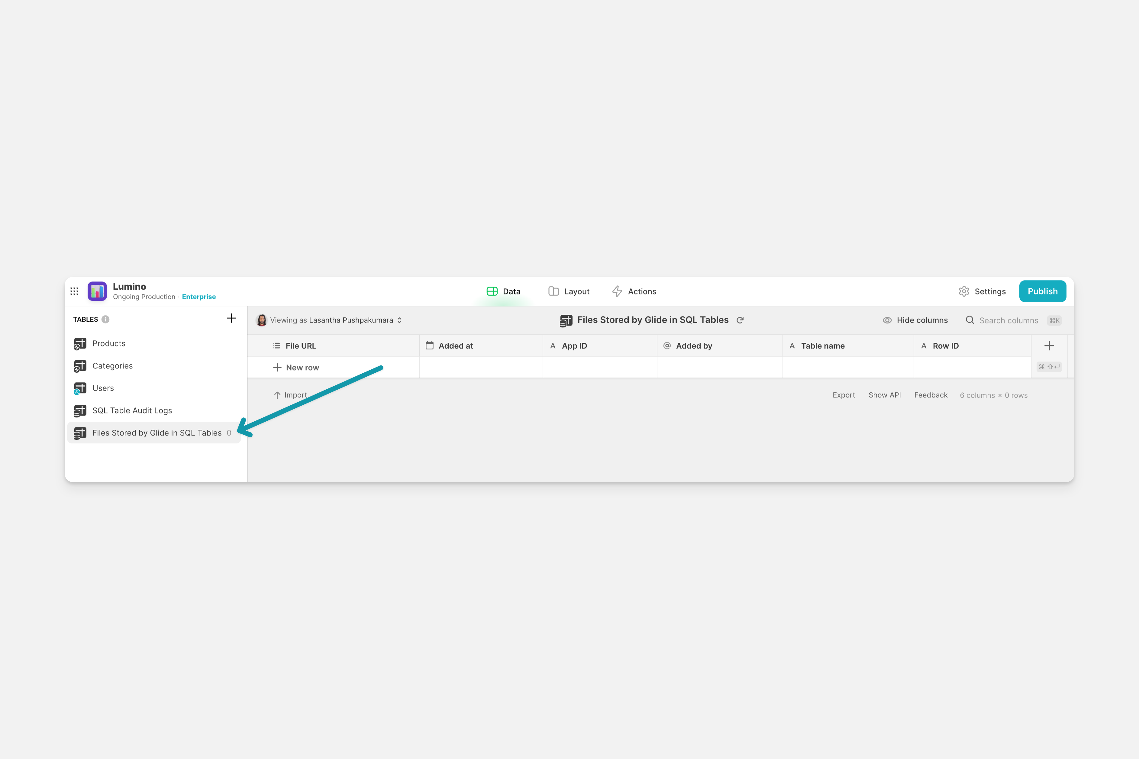 Files stored by Glide in SQL tables