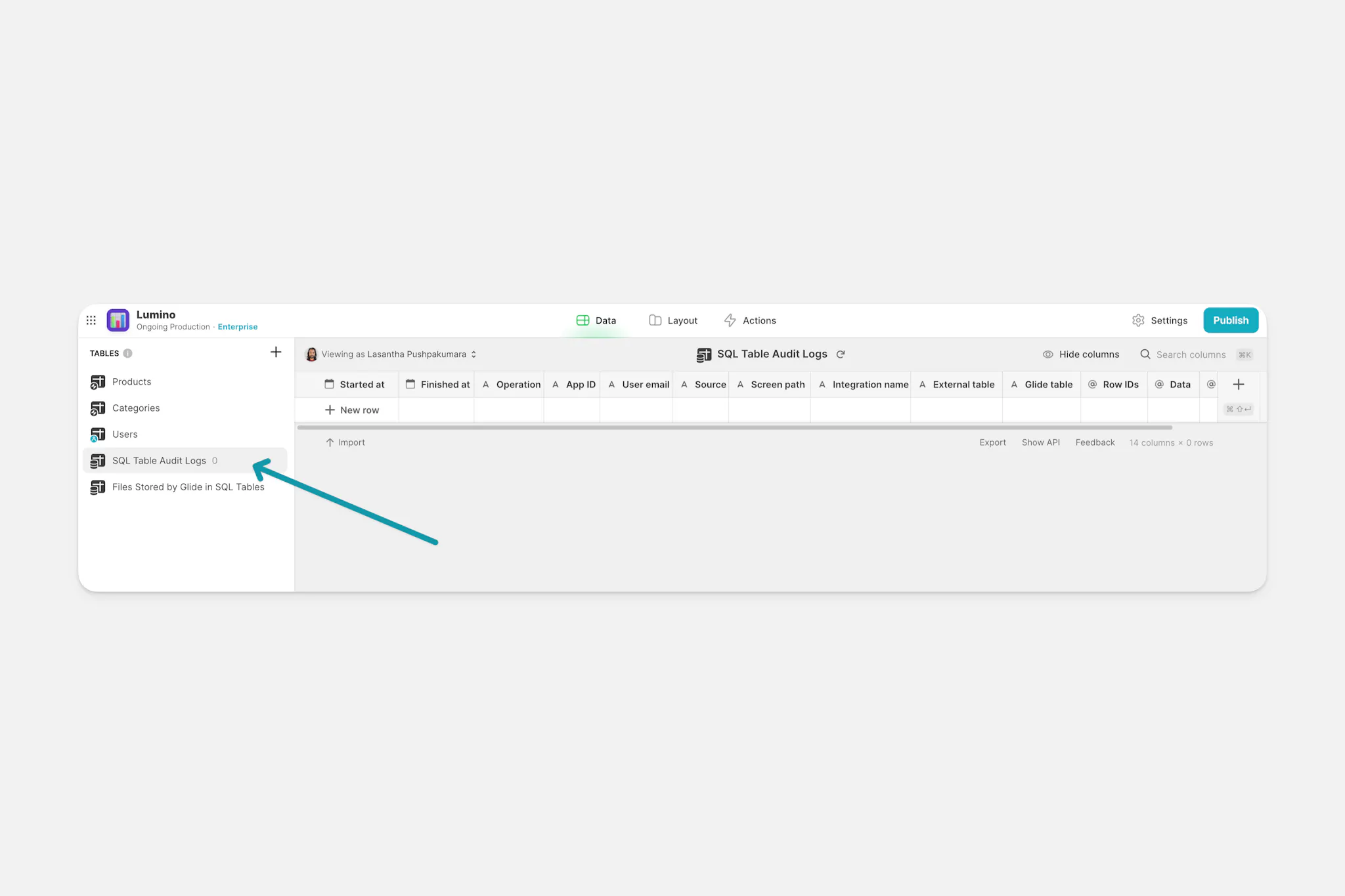 An Existing SQL Table Audit Log