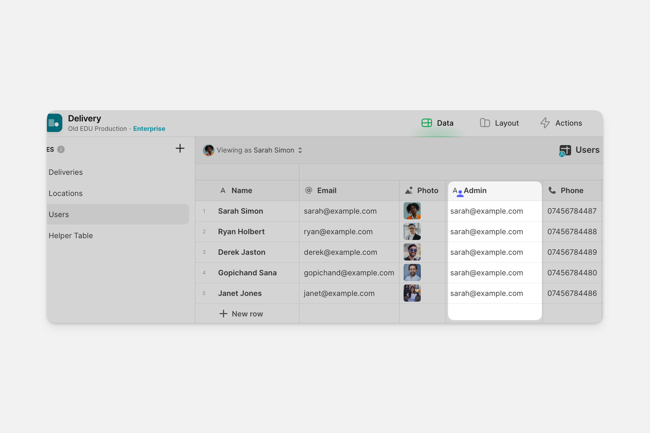 Applying row owners to a column with the same email in every row