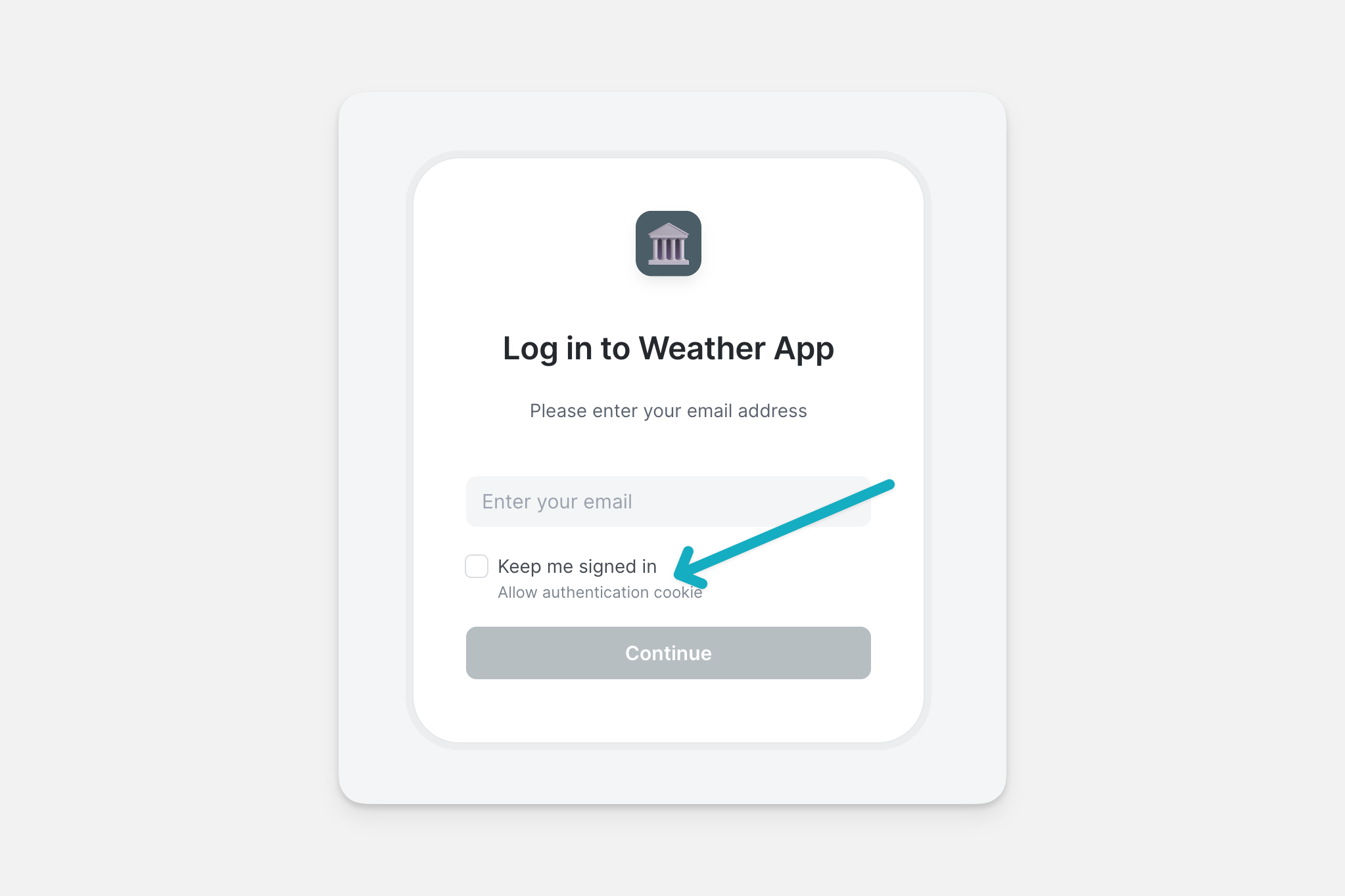 Providing the option for users to allow authentication cookies.