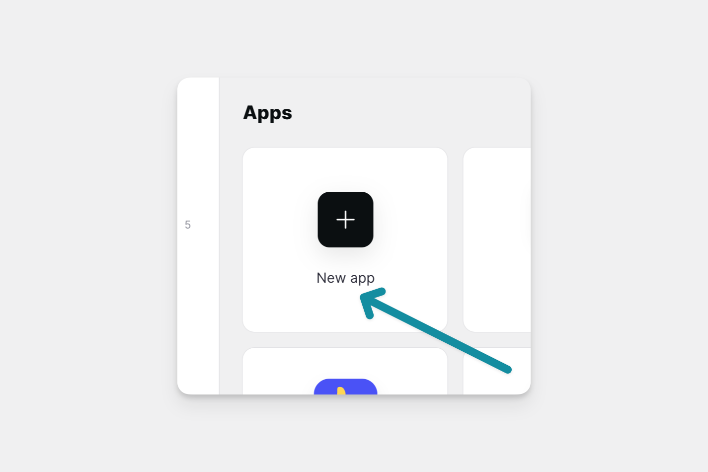 The new app button.