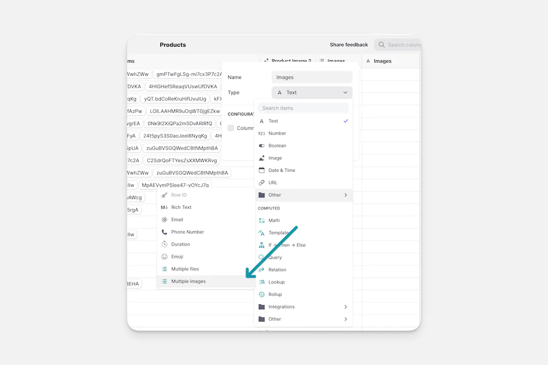 Creating a Multiple Image column.