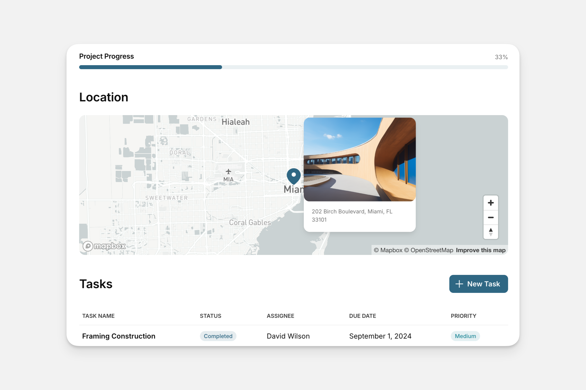 The map component in an app.