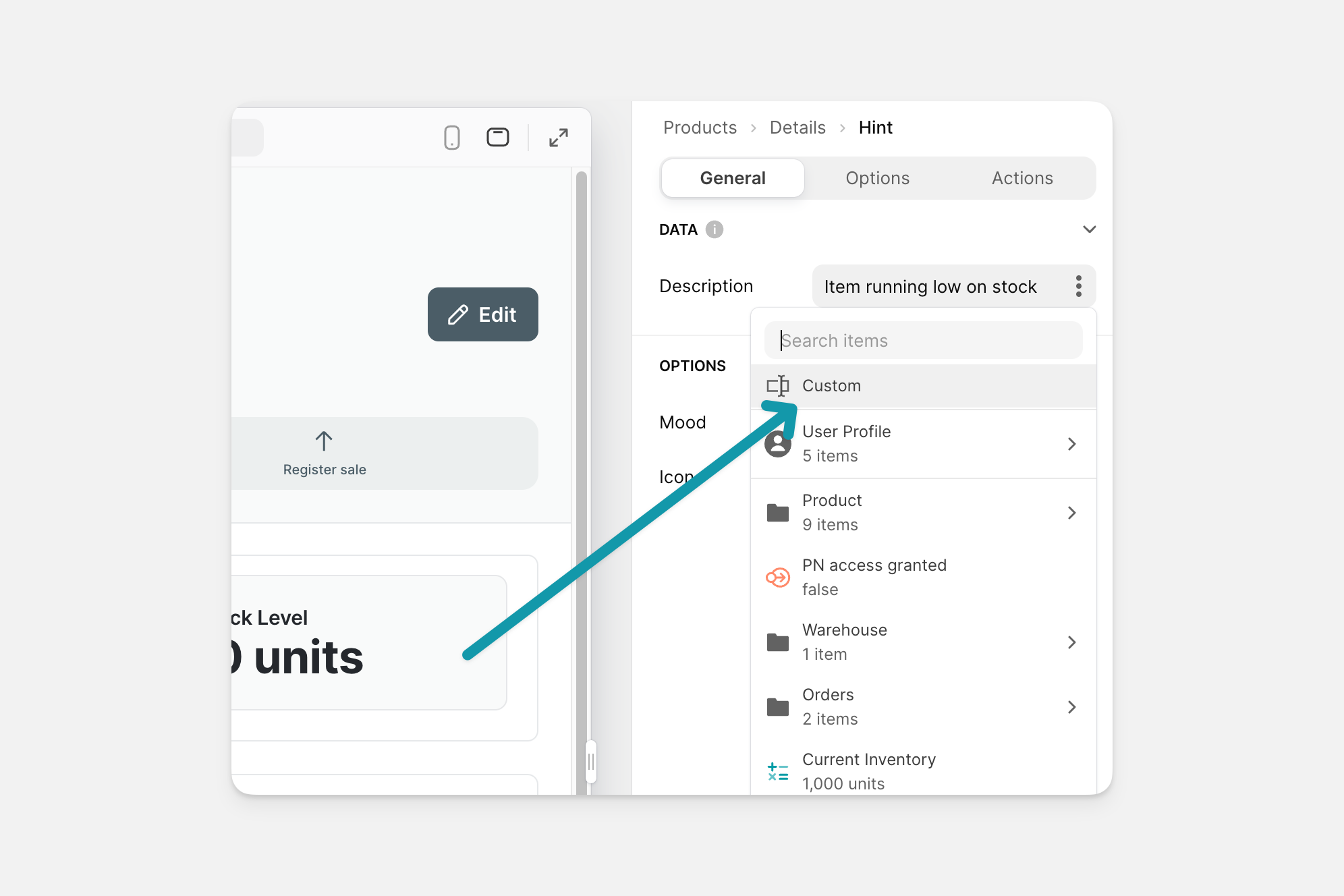 Custom Values in a configuration.