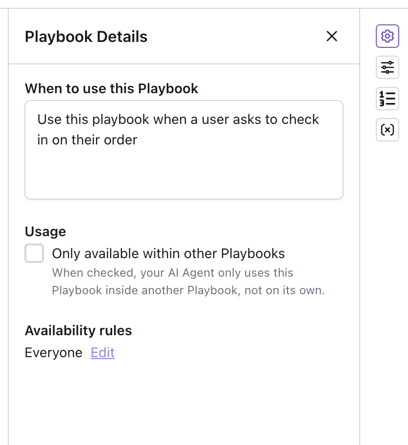 Playbook Details pane