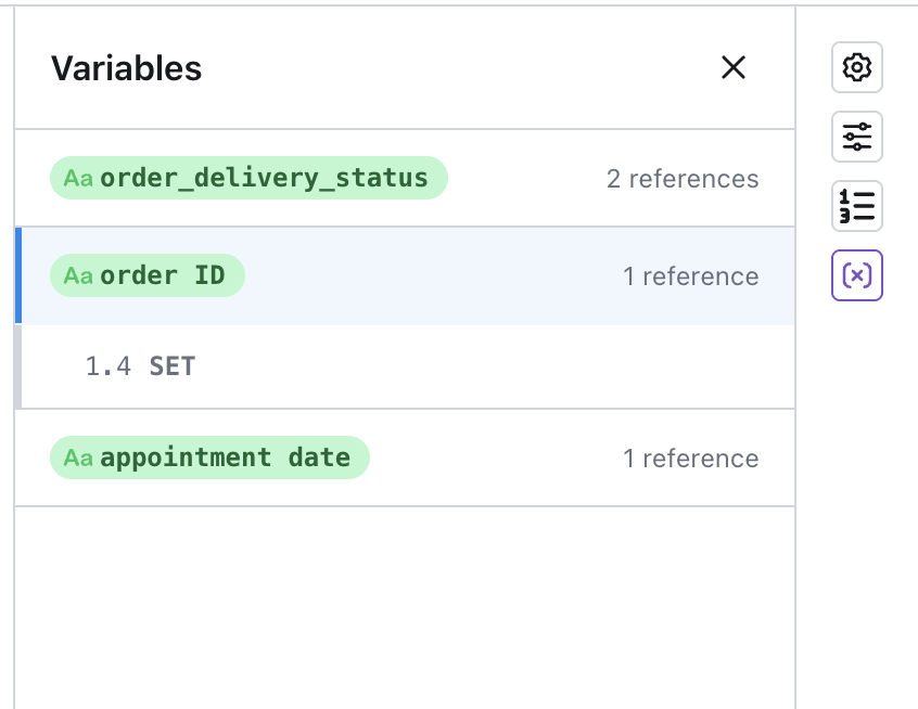 Variables pane