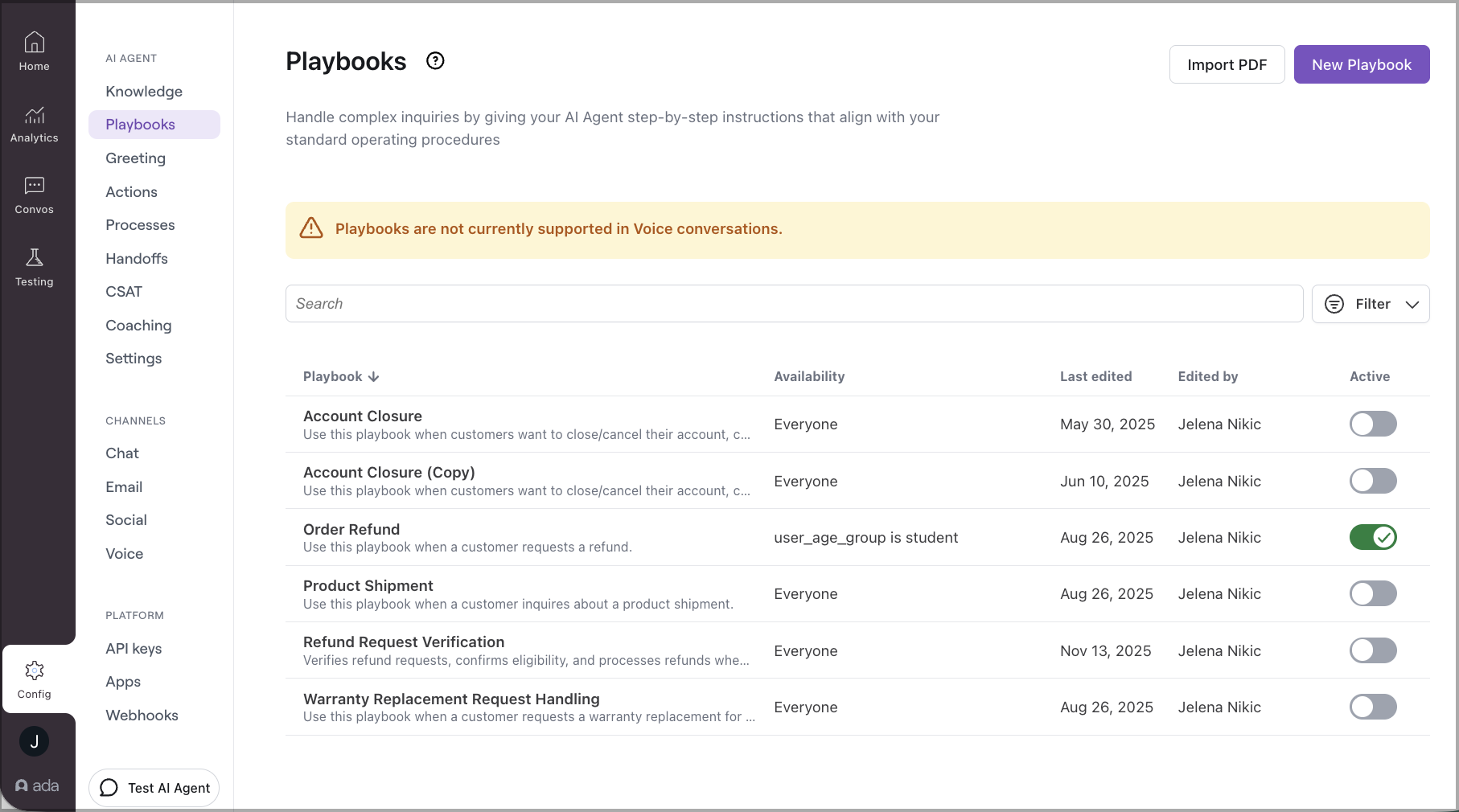 Playbooks