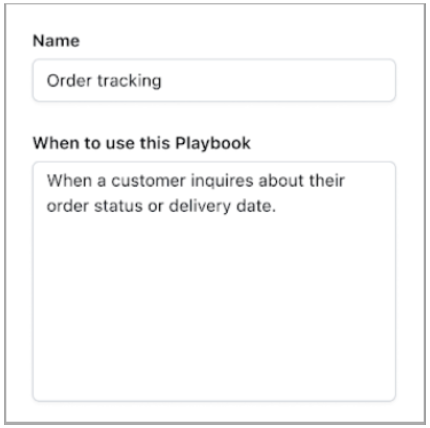 Playbooks: Name and description